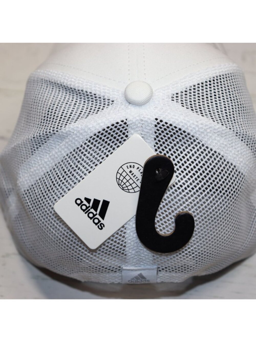 Adidas Baseball Cap Womens White Mesh Trucker Style Embroidered Logo Snapback - Picture 6 of 11
